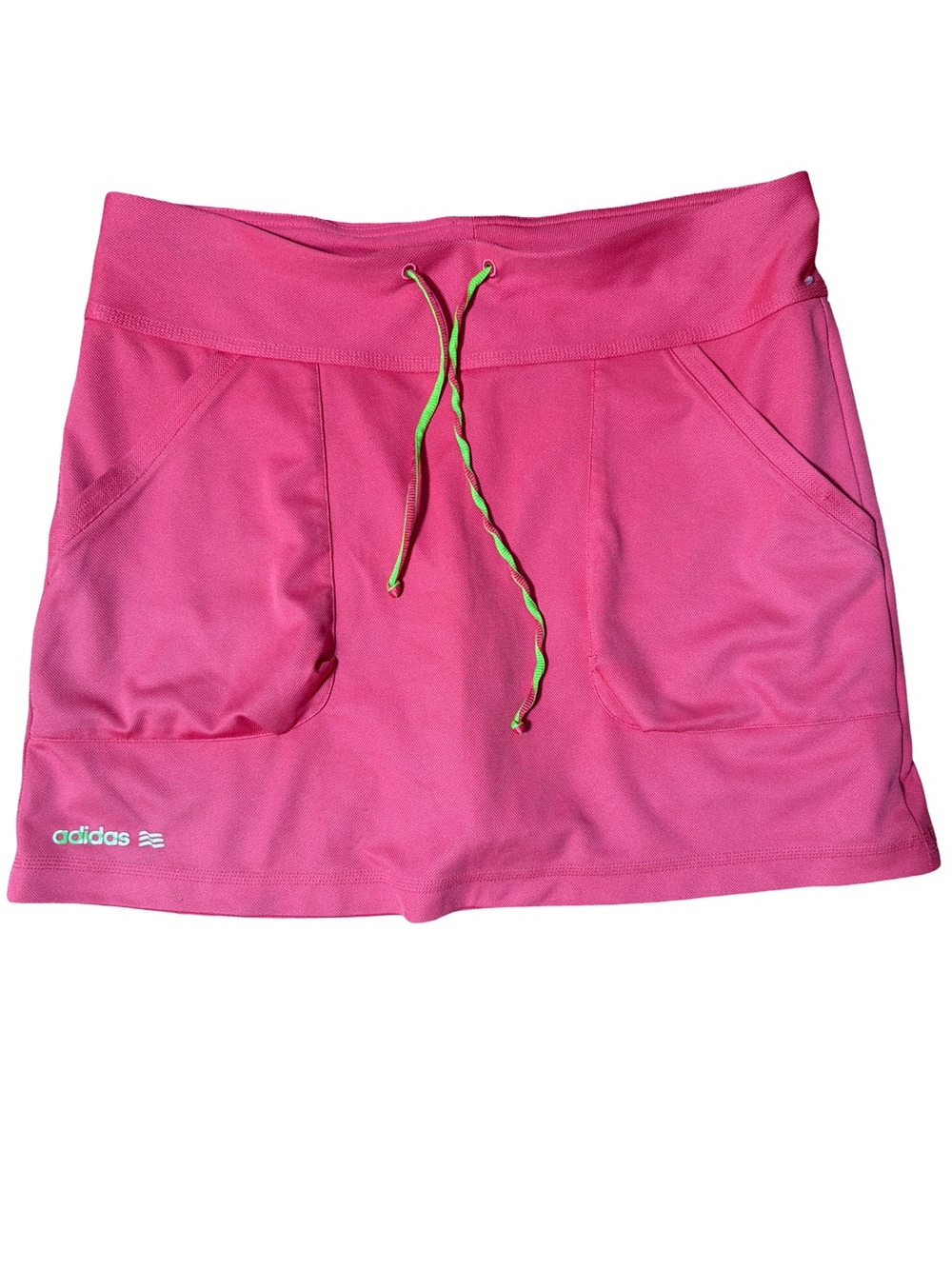 adidas Women's Hot Pink Athletic Skort with Neon Drawstring